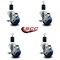 Service Caster 3'' Blue Poly Swivel 1-1/2'' Expanding Stem Caster Set with Brake, 4PK SCC-EX20S314-PPUB-BLUE-TLB-112-4 - alternate 4